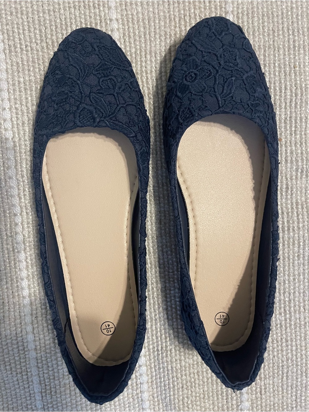 Amazon Navy Lace Ballet Flats